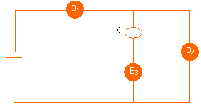 three connected  identical bulbs